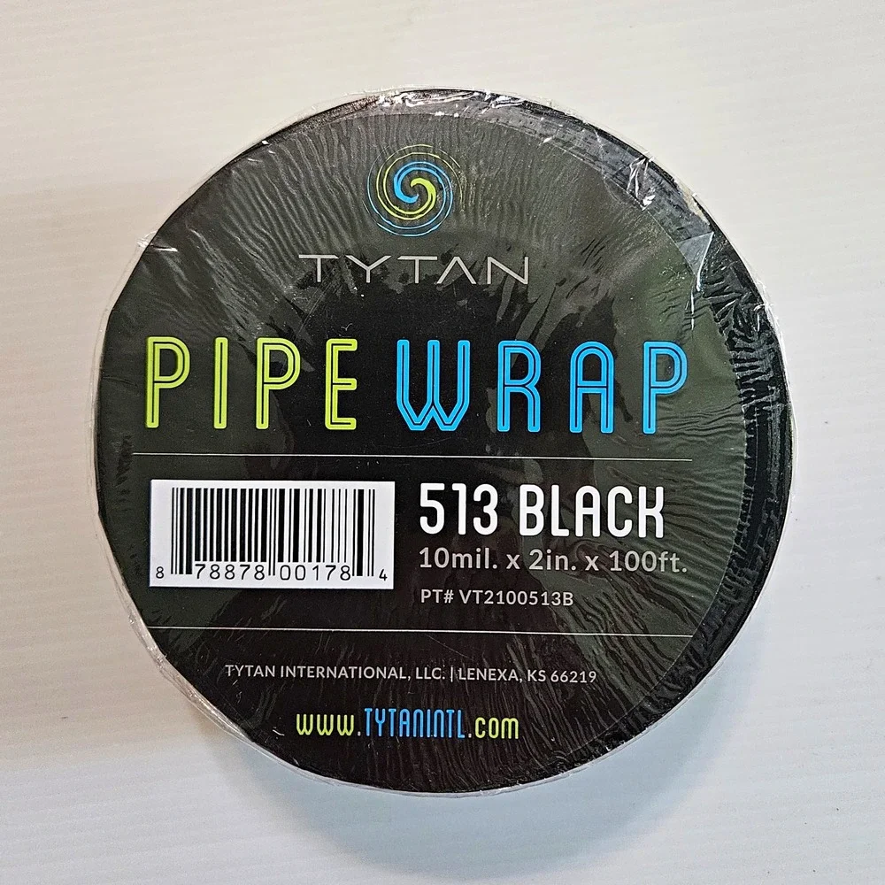 Tytan 513 PVC Pipe Wrap Insulation 2 in x 100 ft Black Smooth VT2100513B